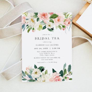 Elegant & Sweet Blush Pink Floral Bridal Tea Invitations