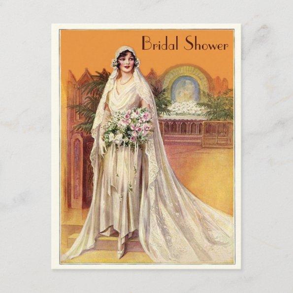 Elegant Vintage 1930s Bride Bridal Shower Invitations