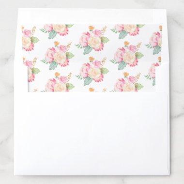 Elegant Watercolor Floral Boquet Patterned Envelope Liner