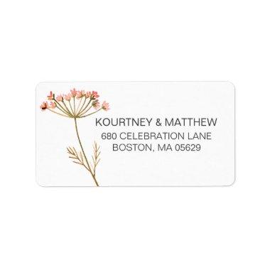 Elegant Watercolor Wildflower Address Label