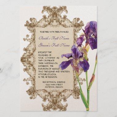 Elegant Wedding Invitations - Purple Elegant Iris