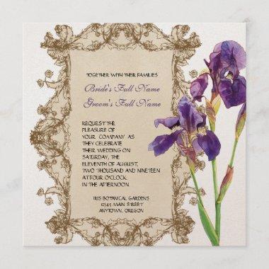 Elegant Wedding Invitations - Purple Elegant Iris