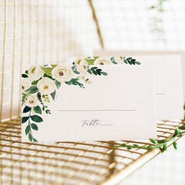 Elegant White Floral Flat Wedding Place Invitations