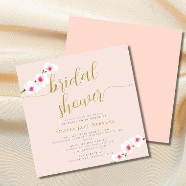 Elegant White Magenta Orchid Blush Bridal Shower Invitations