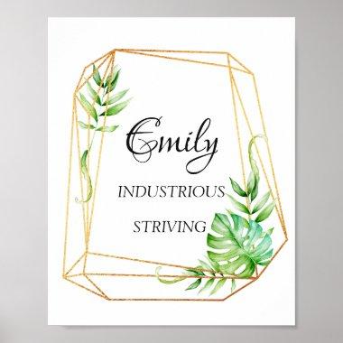 Emily Name Meaning Tropical Bridal Birthday Gif Poster