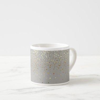 Espresso Mug-Petite Golden Stars-Grey Espresso Cup