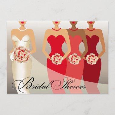 ETHNIC BRIDE Bridal Shower | red Invitations
