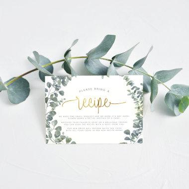 Eucalyptus Bridal Shower Recipe Request Enclosure Invitations
