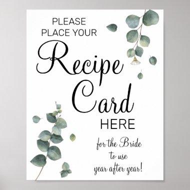 Eucalyptus Recipe Invitations bridal shower game sign