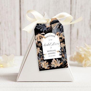 Exclusive Gold And Black Floral Bridal Shower Gift Tags