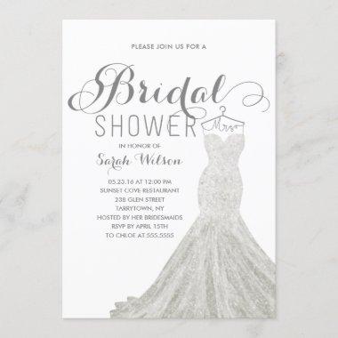 Extravagant Dress White | Bridal Shower Invitations