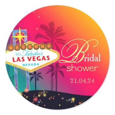 Fabulous Las Vegas Bridal Shower Classic Round Sticker