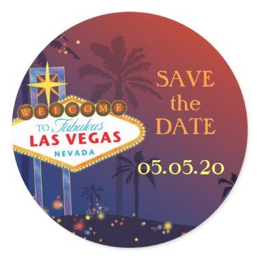 Fabulous Las Vegas Wedding Save the Date Classic Round Sticker