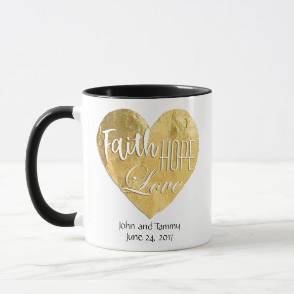 Faith Hope Love Personalized Wedding Ringer Mug