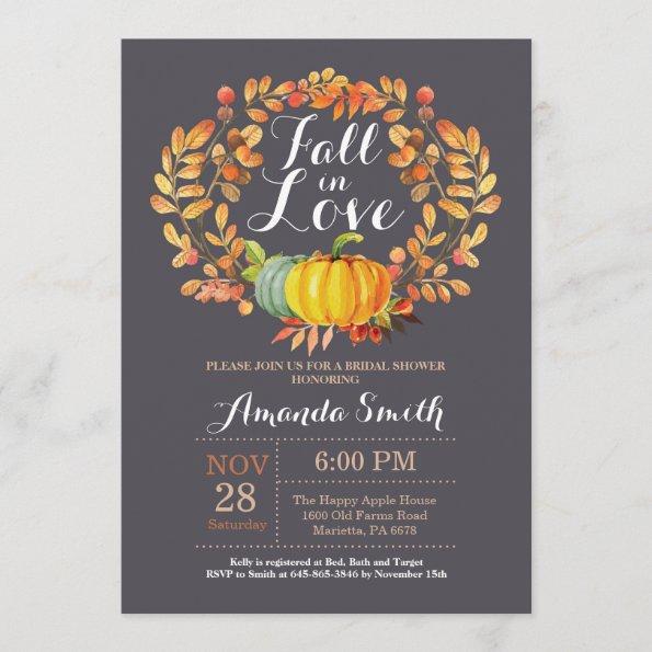 Fall Bridal Shower Invitation Invitations Gray