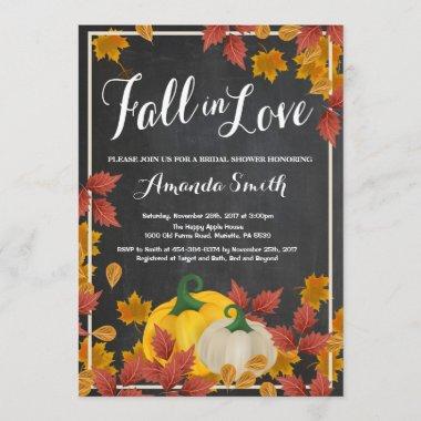 Fall Bridal Shower Invitations Chalkboard