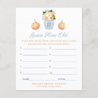 Fall Classic Guess How Old Bridal Shower Game Invitations