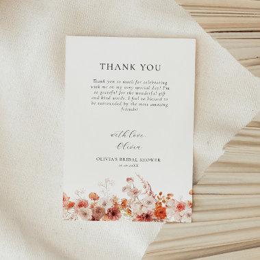 Fall Floral Bridal Shower Thank You Invitations