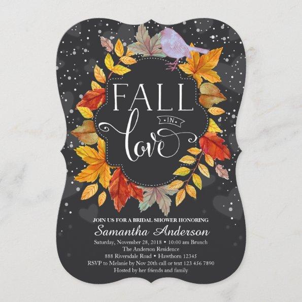 Fall In Love Bridal Shower Invite, Fall Wedding Invitations