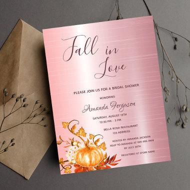 Fall in love pumpkin Bridal Shower invitation PostInvitations