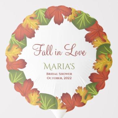 Fall Leaves Fall in Love Bridal Shower Balloon