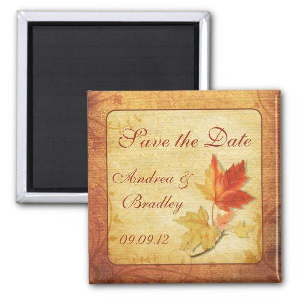 Fall Leaves Wedding Save the Date Magnet