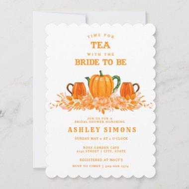 Fall Pumpkin Bridal Shower | Tea Party Invitations