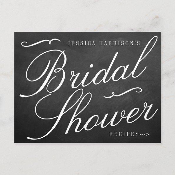 Fancy Chalkboard Bridal Shower Recipe Invitations