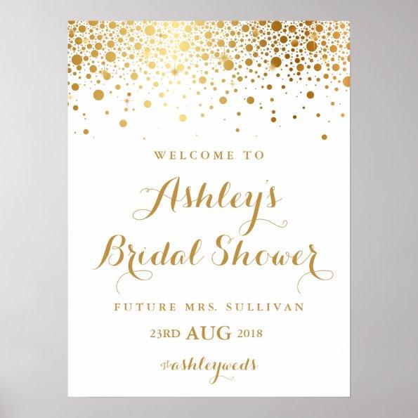 Faux Gold Foil Confetti Bridal Shower Poster