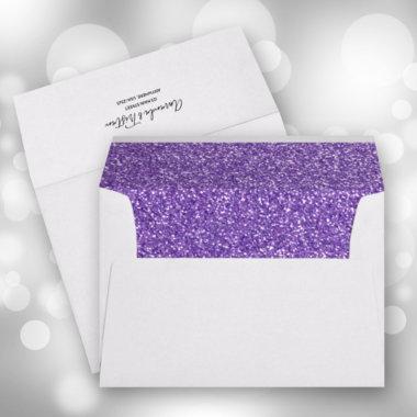 Faux Purple Glitter 5 x 7 Envelope