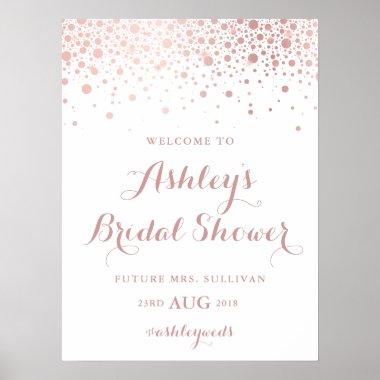 Faux Rose Gold Foil Confetti Bridal Shower Sign