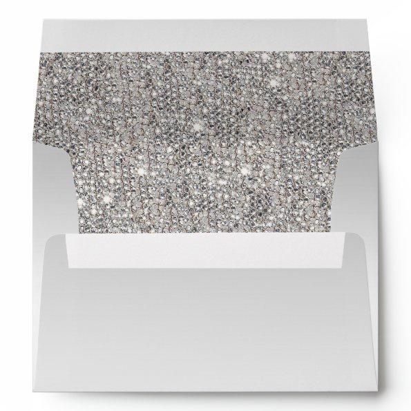 Faux Silver Sequins Envelope