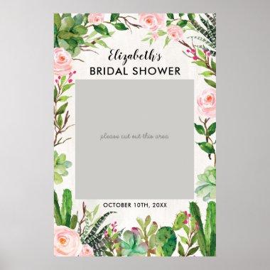 Fiesta Cactus Bridal Shower Photo Booth Frame Poster