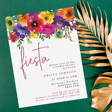 Fiesta Colorful Flowers Bridal Shower Invitations