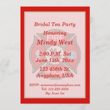 Fire-Rescue EMT Bridal Shower Tea Party Invite