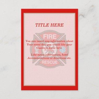 Fire-Rescue EMT Wedding Insert Card