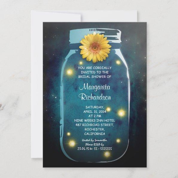 Fireflies & Mason Jar Whimsical Bridal Shower Invitations