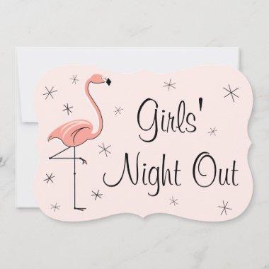 Flamingo Pink Girl's Night Out Invitations bracket