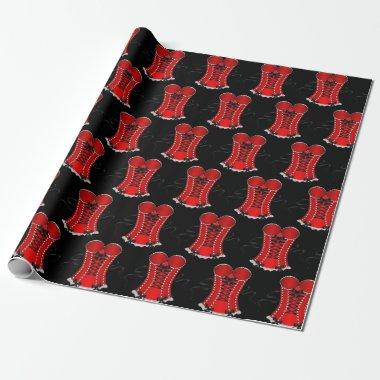 Flirty Red Corset Wrapping Paper