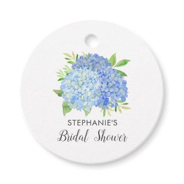 Floral Blue Hydrangea Bouquet Bridal Shower Favor Tags