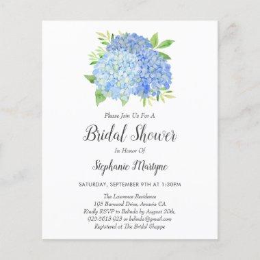 Floral Blue Hydrangea Bouquet Budget Bridal Shower