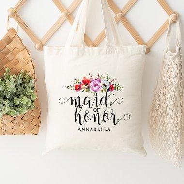 Floral Bouquet Maid of Honor Tote