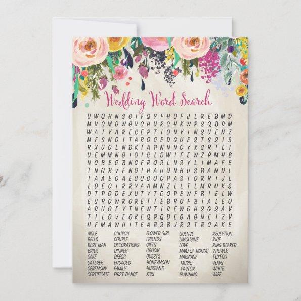Floral Bridal Shower Word Search Game