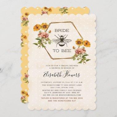 Floral Bride To Bee Bridal Shower Invitations