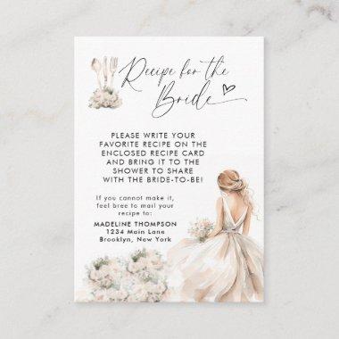 Floral Bride Utensils Bridal Shower Recipe Request Enclosure Invitations