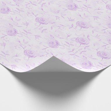 Floral Elegant Rose Purple Pattern Wrapping Paper