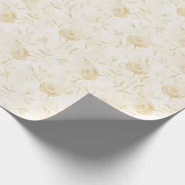 Floral Elegant Rose Yellow Pattern Wrapping Paper
