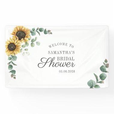 Floral Eucalyptus Sunflower Script Bridal Shower Banner