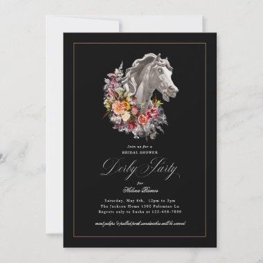 Floral Garland Horse Elegant Derby Party Invitations