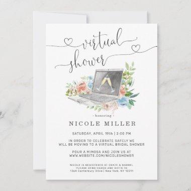 Floral Laptop | Virtual Bridal Shower Invitations